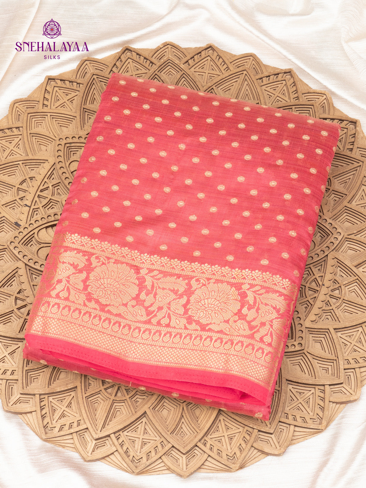 Rani Pink Raw Silk Saree