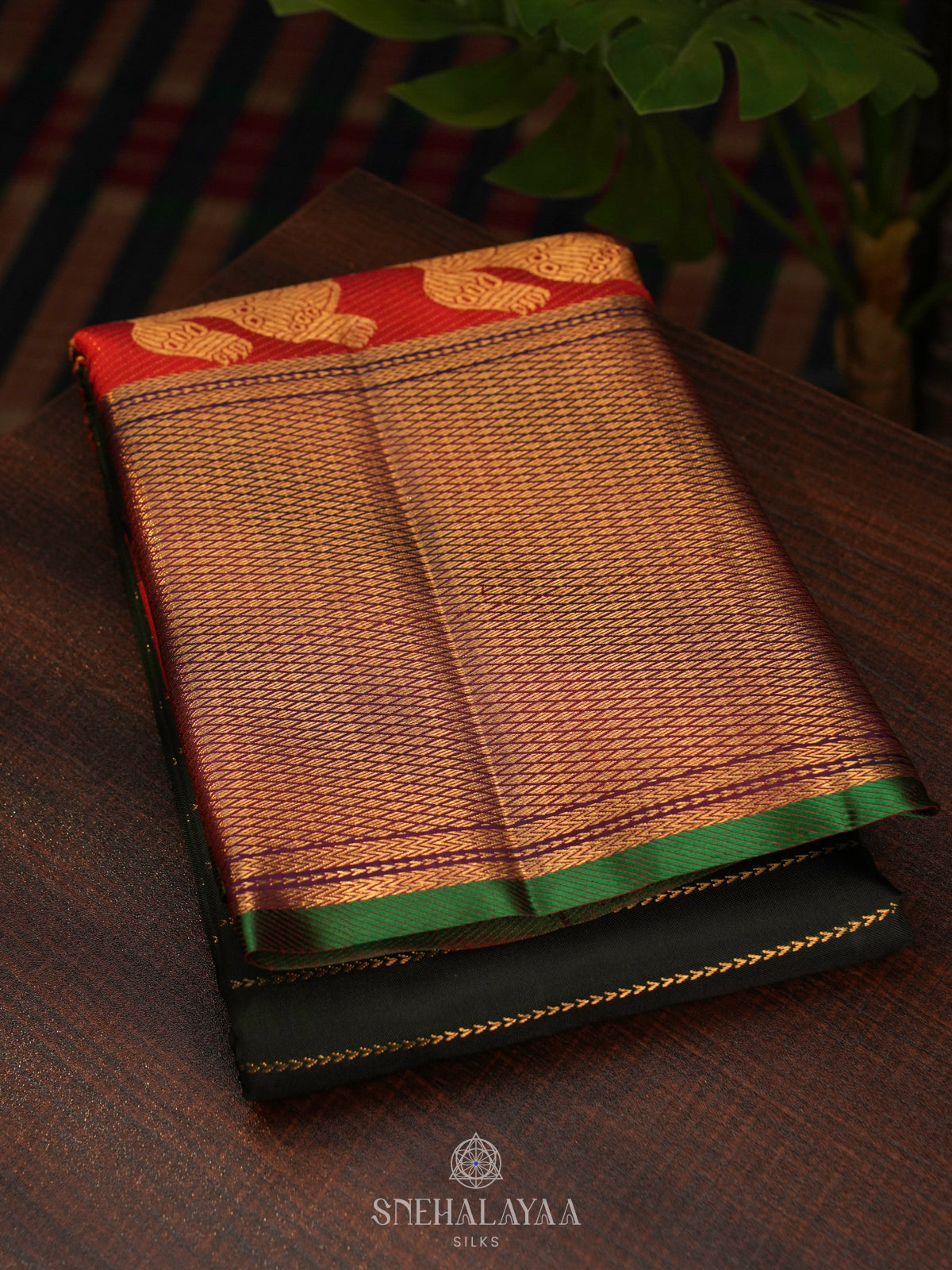 Forest Green Kanjivaram Silk Saree