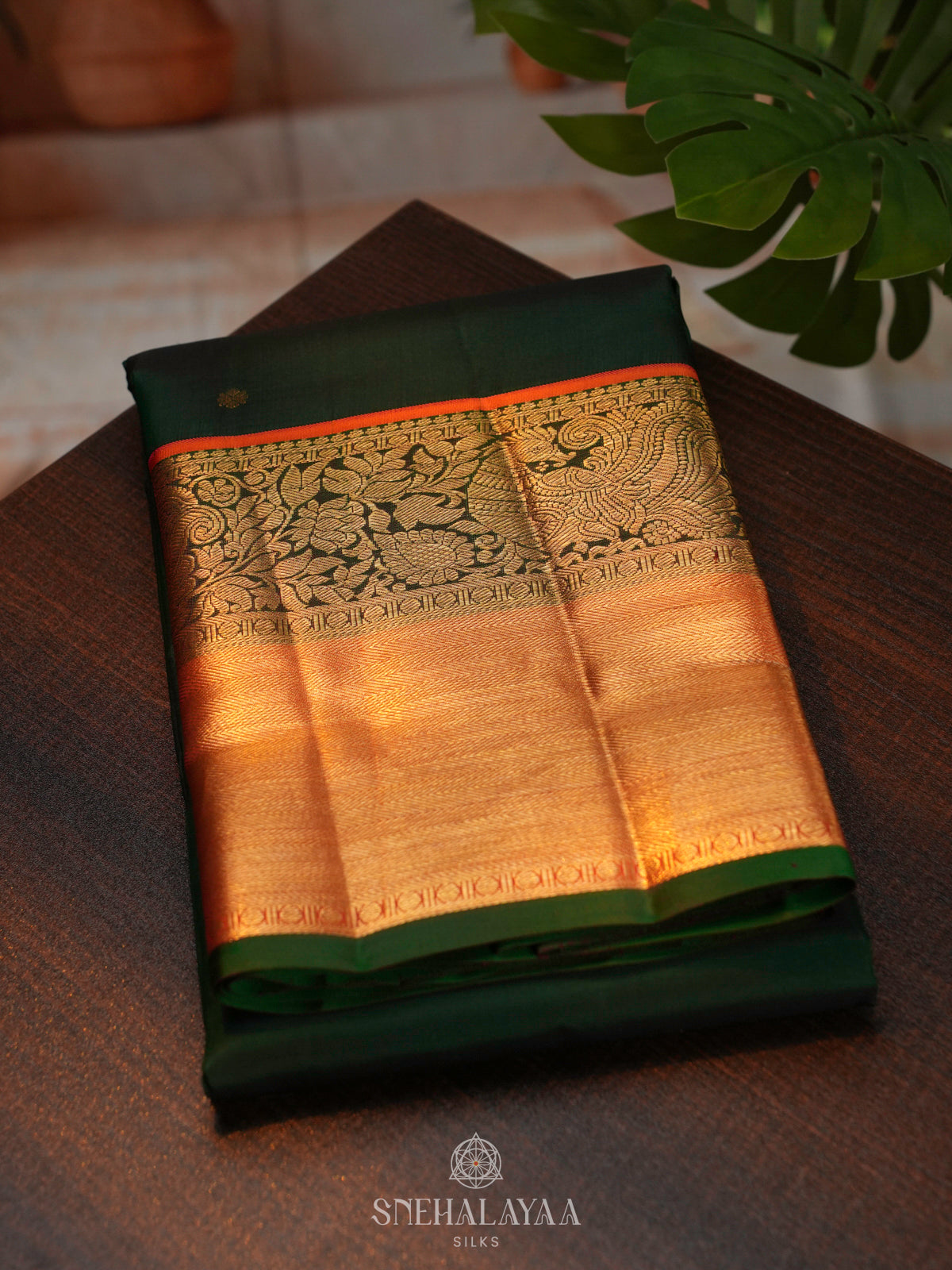 Forest Green Kanjivaram Silk Saree