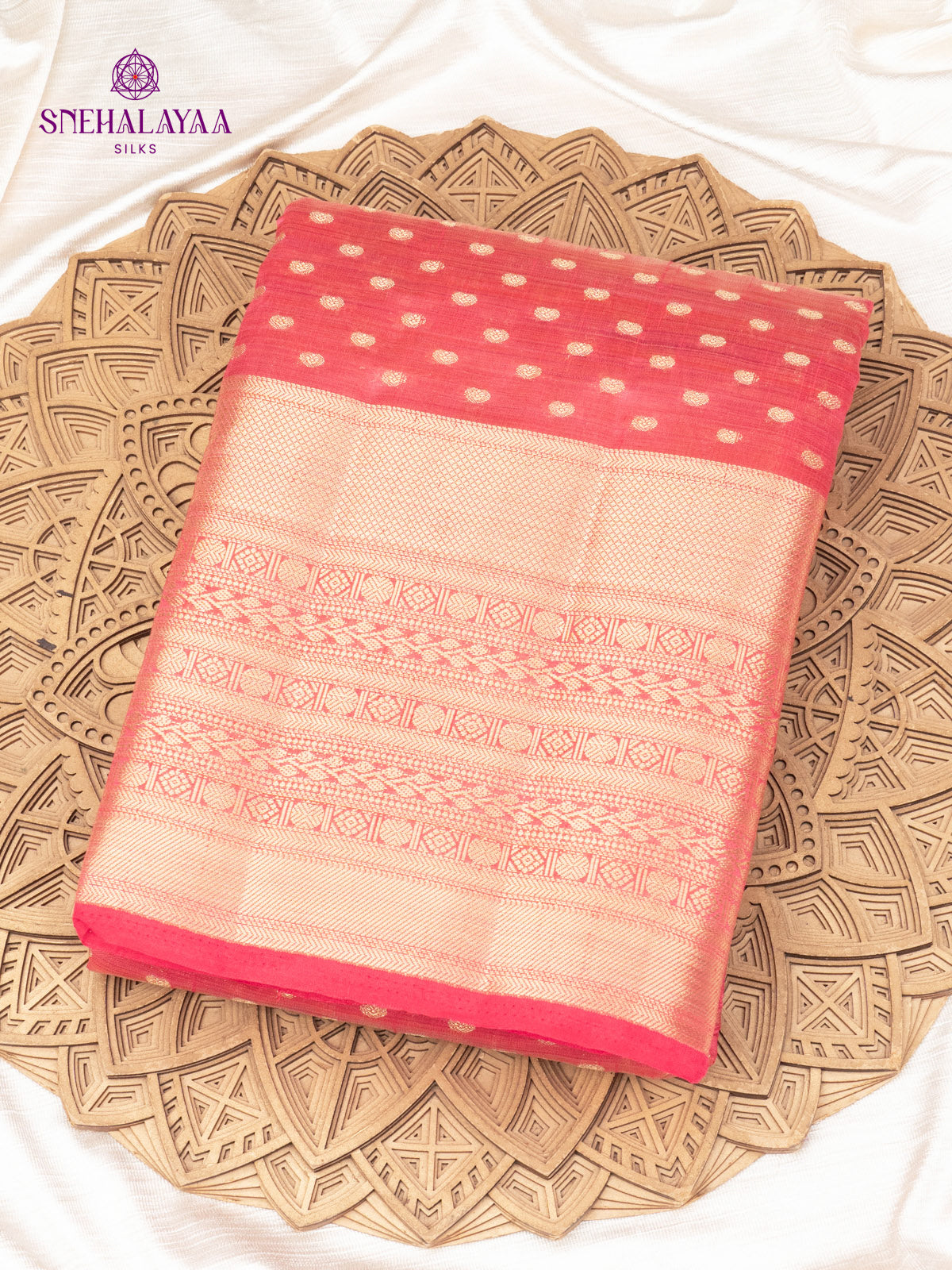 Pink Raw Silk Saree
