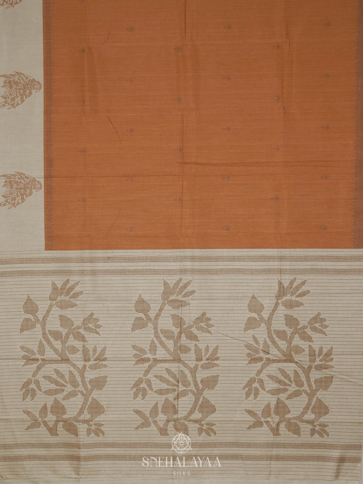 Orange Tussar Saree
