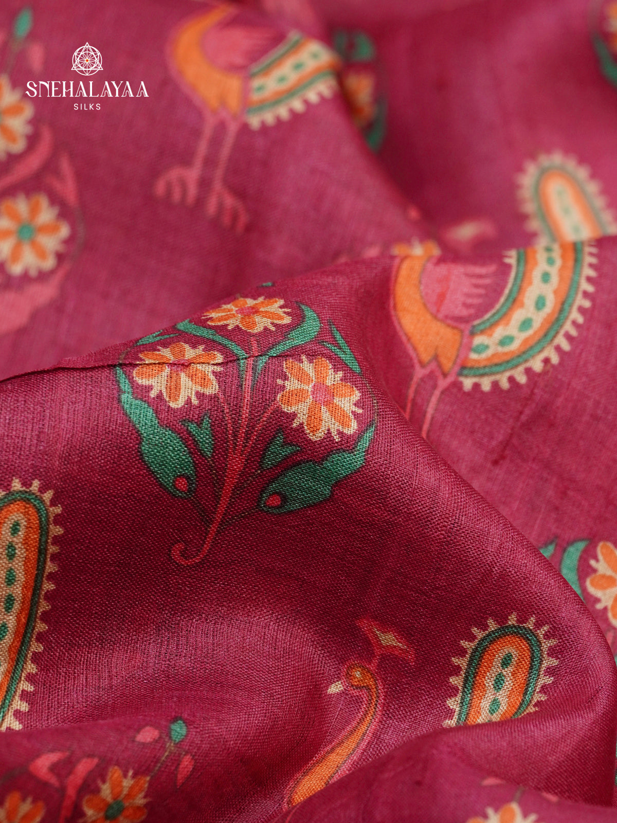 Mauve Rose Tussar Saree