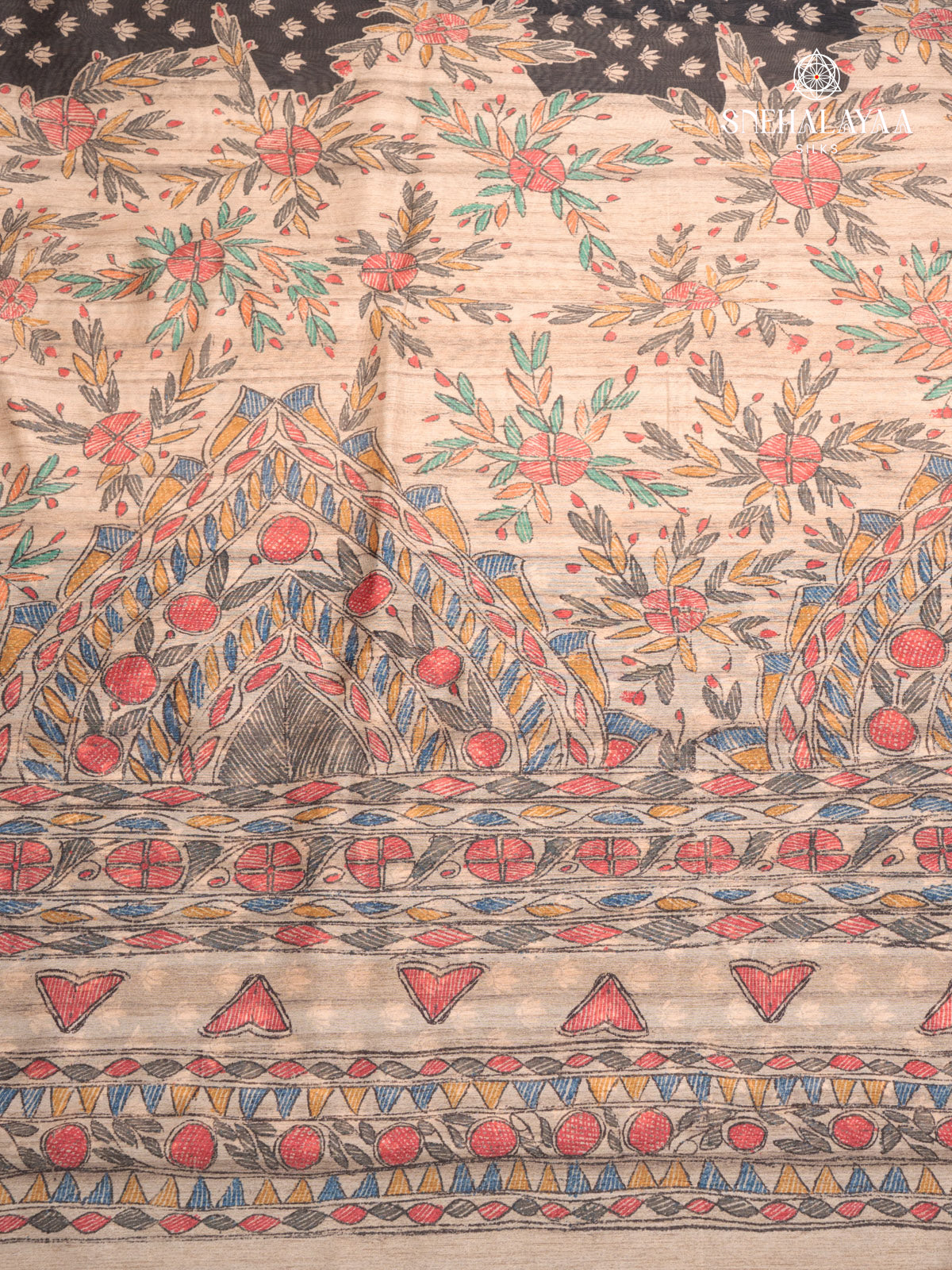 Black Munga Tussar Saree