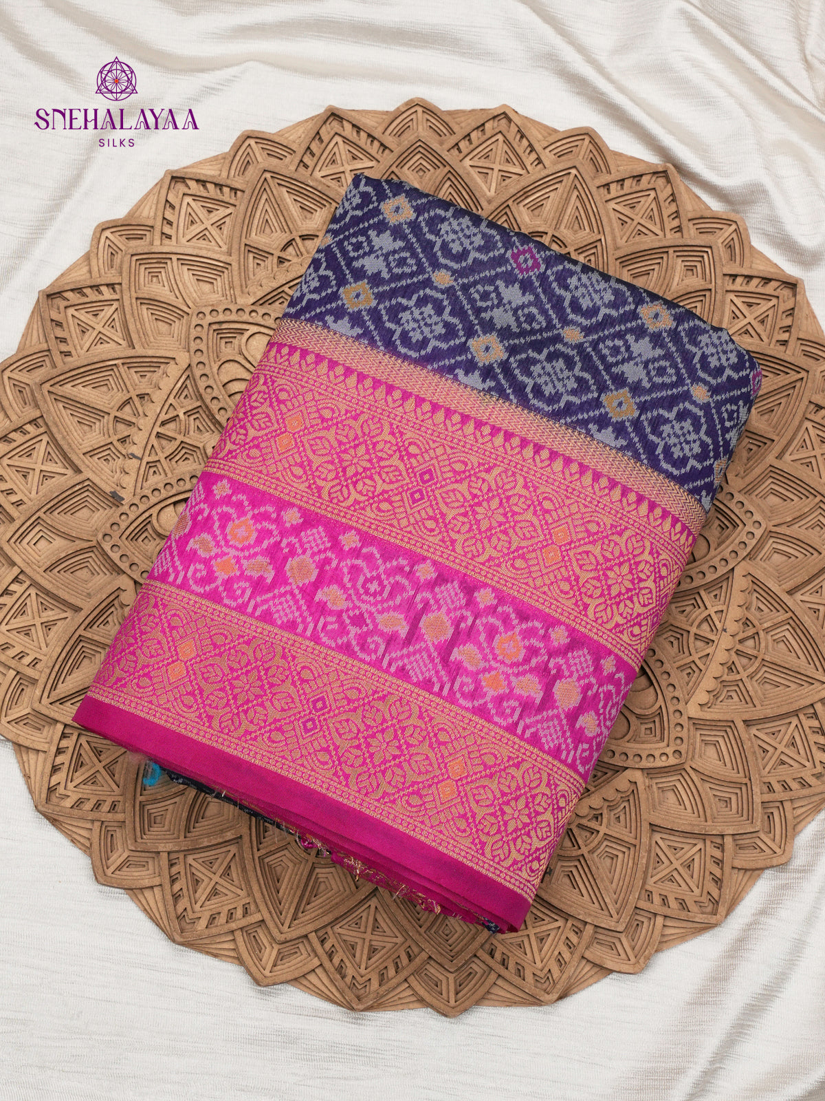 Rich Blue Ikat Saree