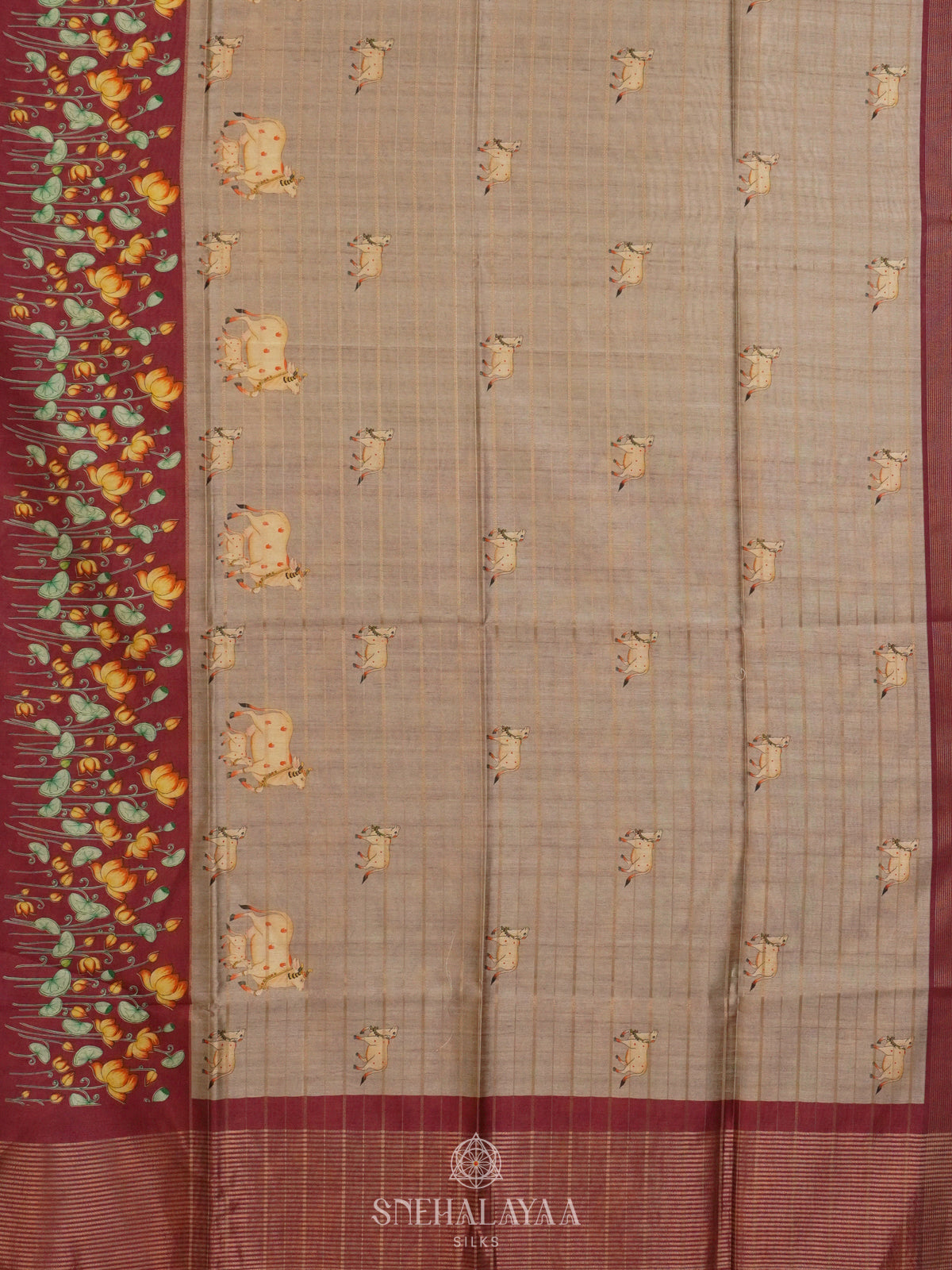 Grey Tussar Saree