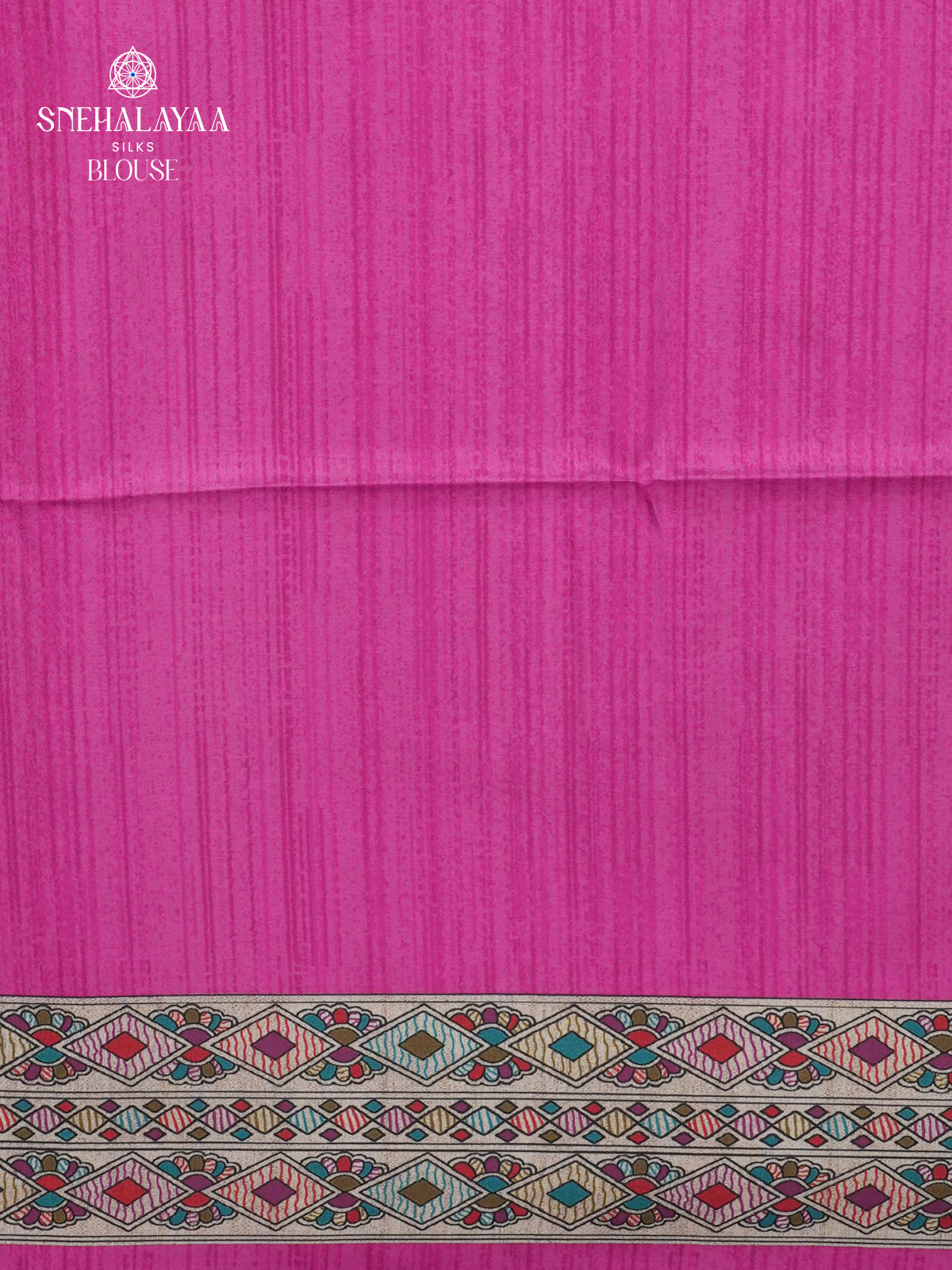 Beige With Pink Border Madhubani Saree