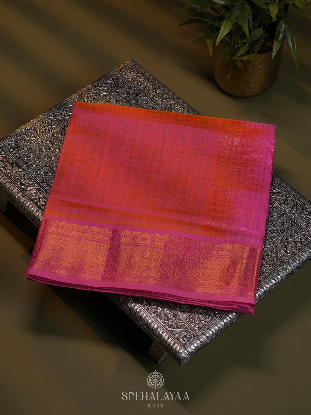 Pink Kanchi Silk Cotton Saree