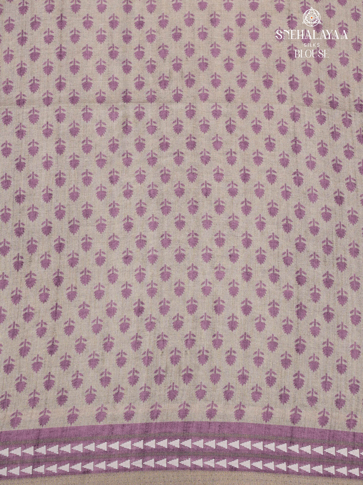 Purple Printed Tussar Saree