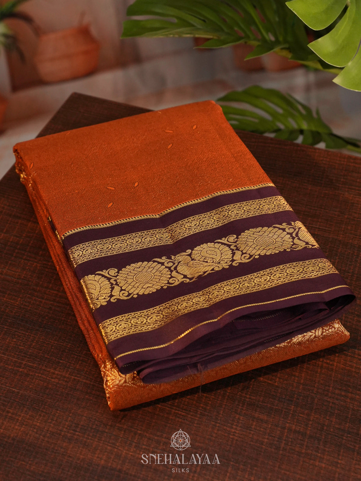 Orange Kanjivaram Silk Saree