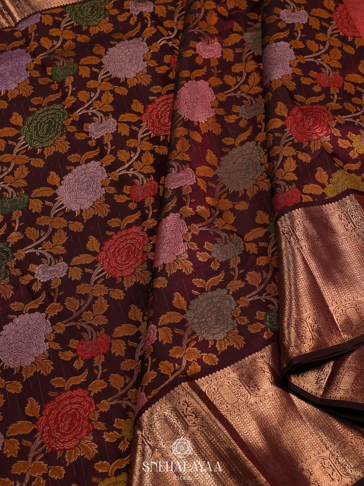 Brown Kanjivaram Silk Saree