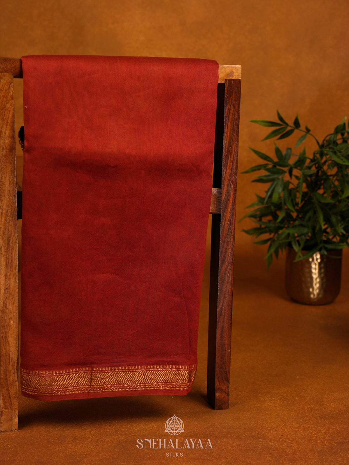 Maroon Chaqnderi Saree