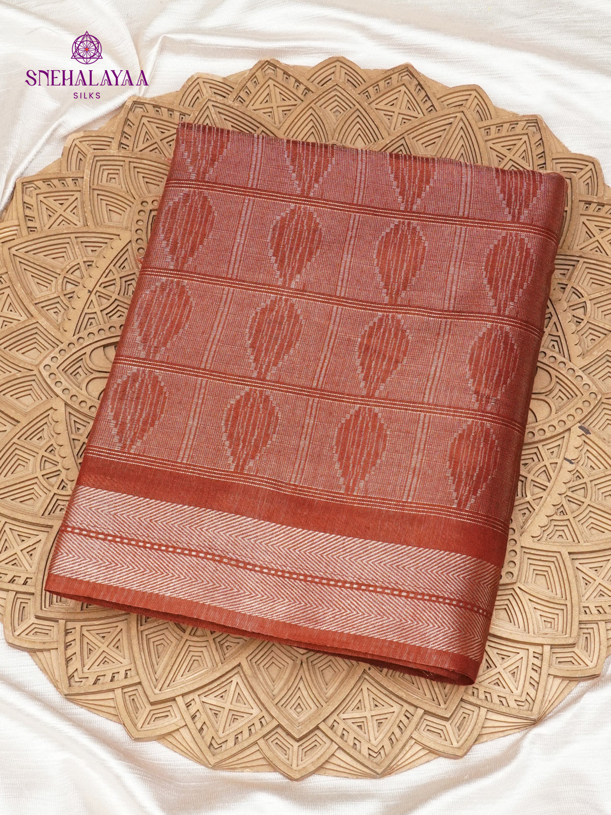 Maroon Bamboo Silk Saree