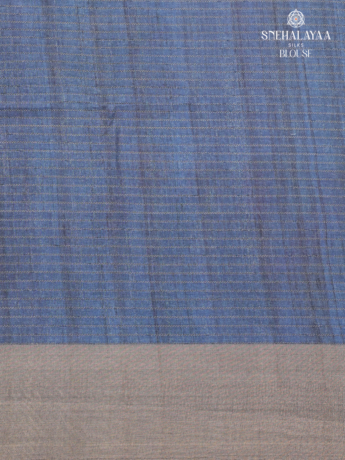 Pastel Blue Floral Printed Tussar Saree