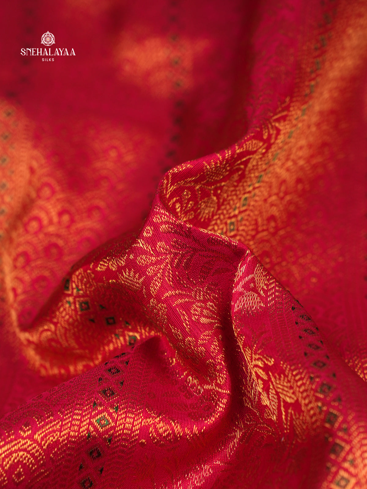 Crimson Red Kanjivaram silk saree