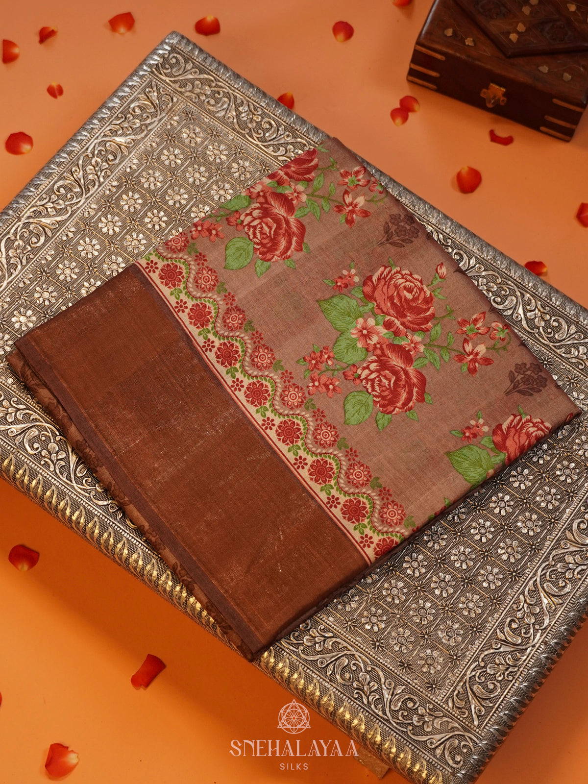 Brown Tussar Saree