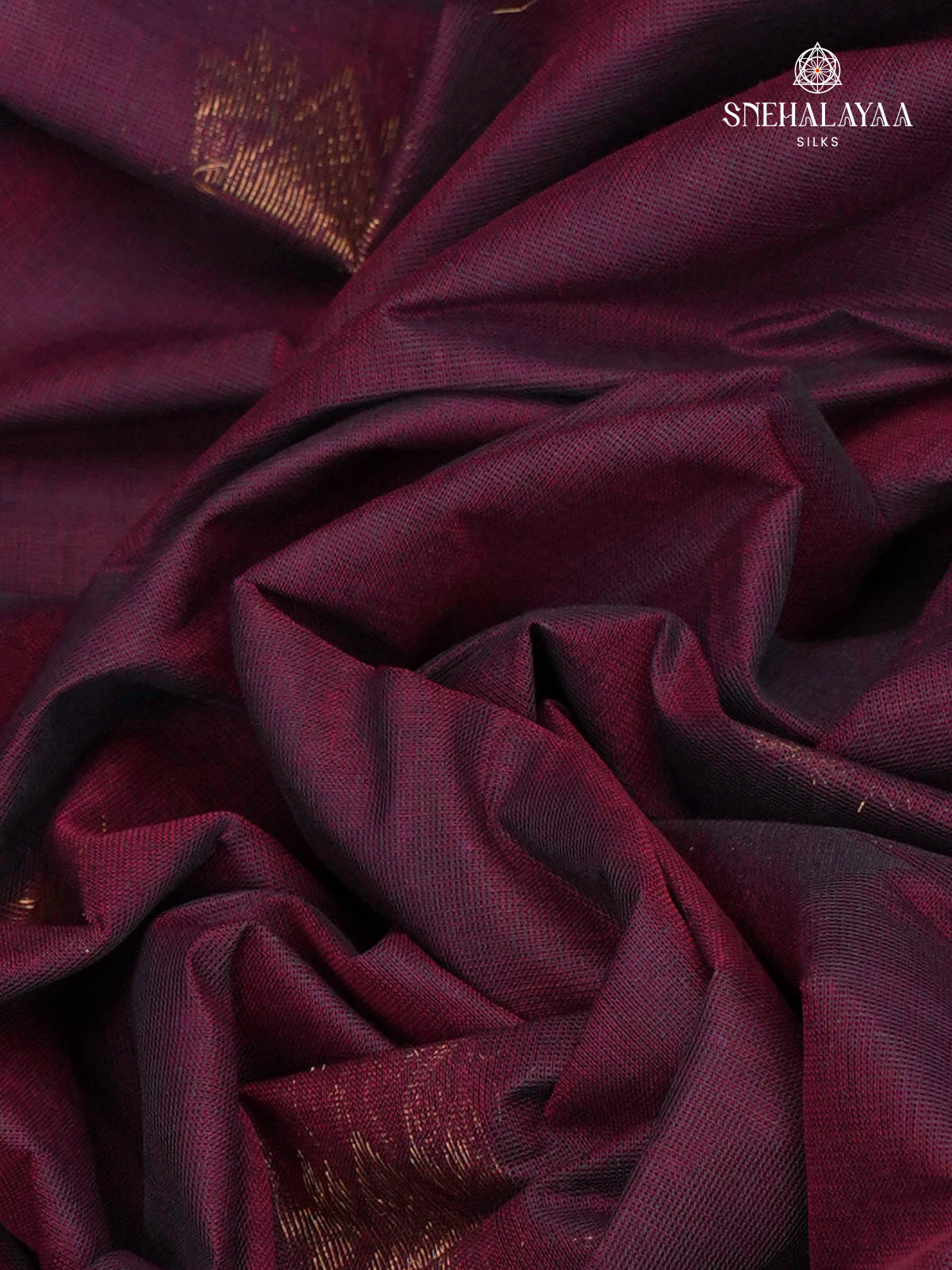 Burgundy Venkatagiri Cotton Saree