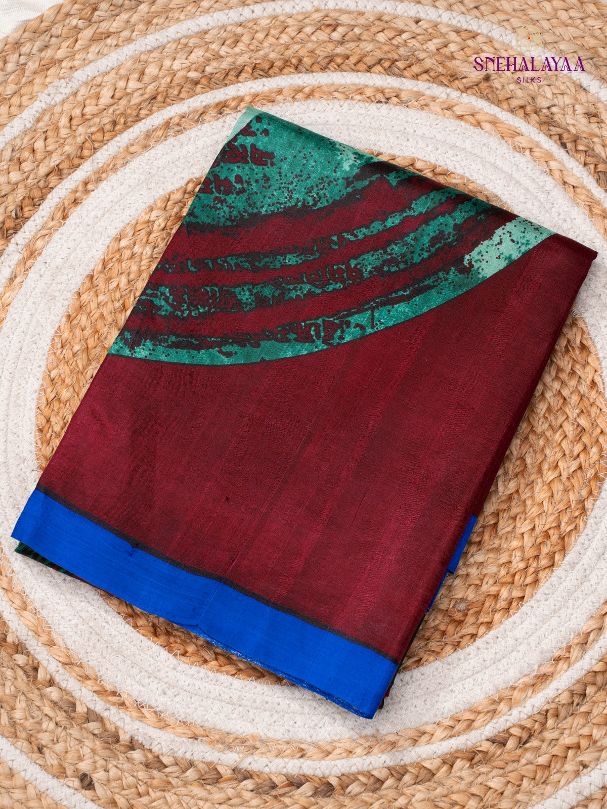 Maroon Tussar Saree