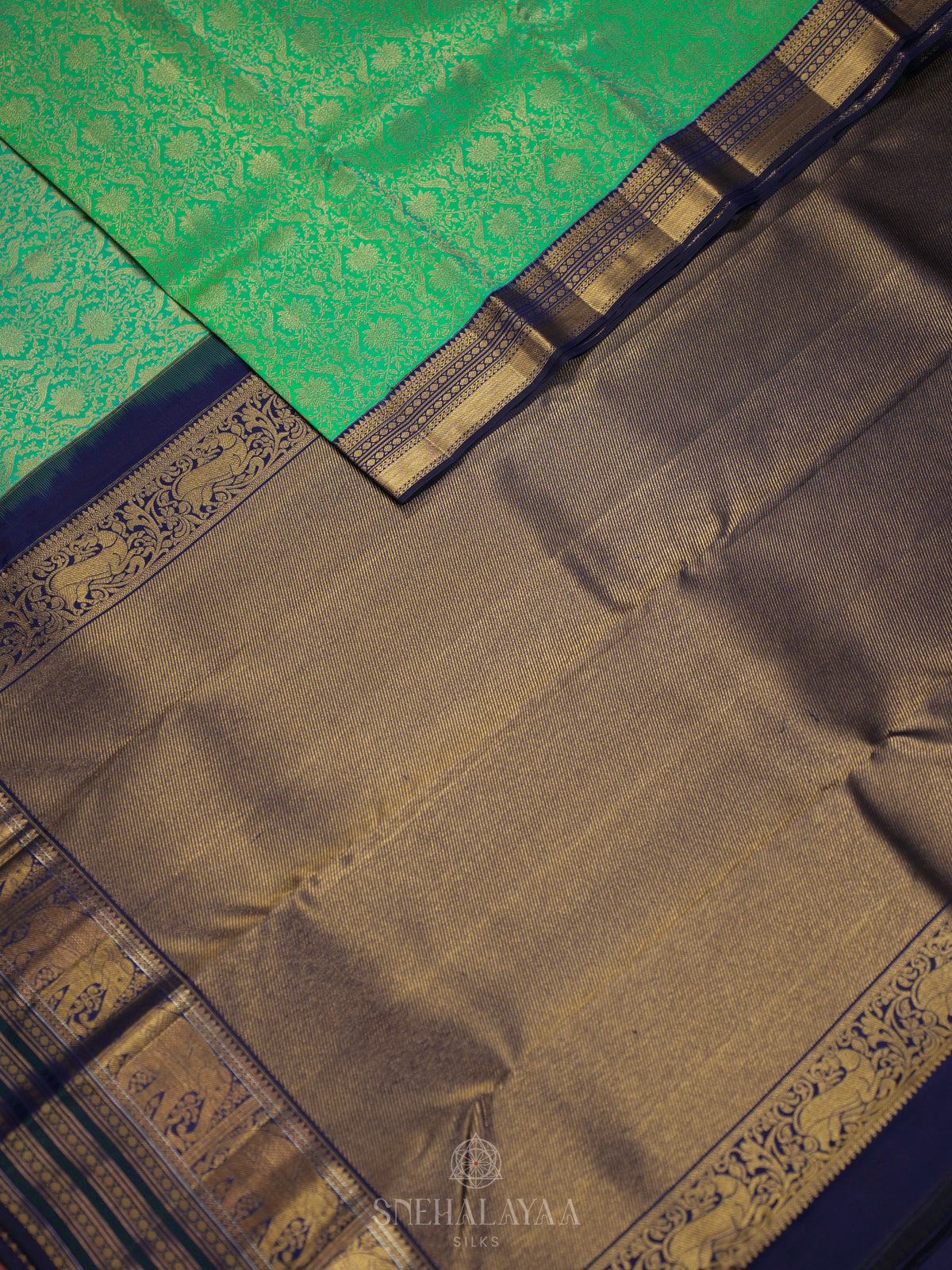 Mint Green Kanjivaram Silk Saree