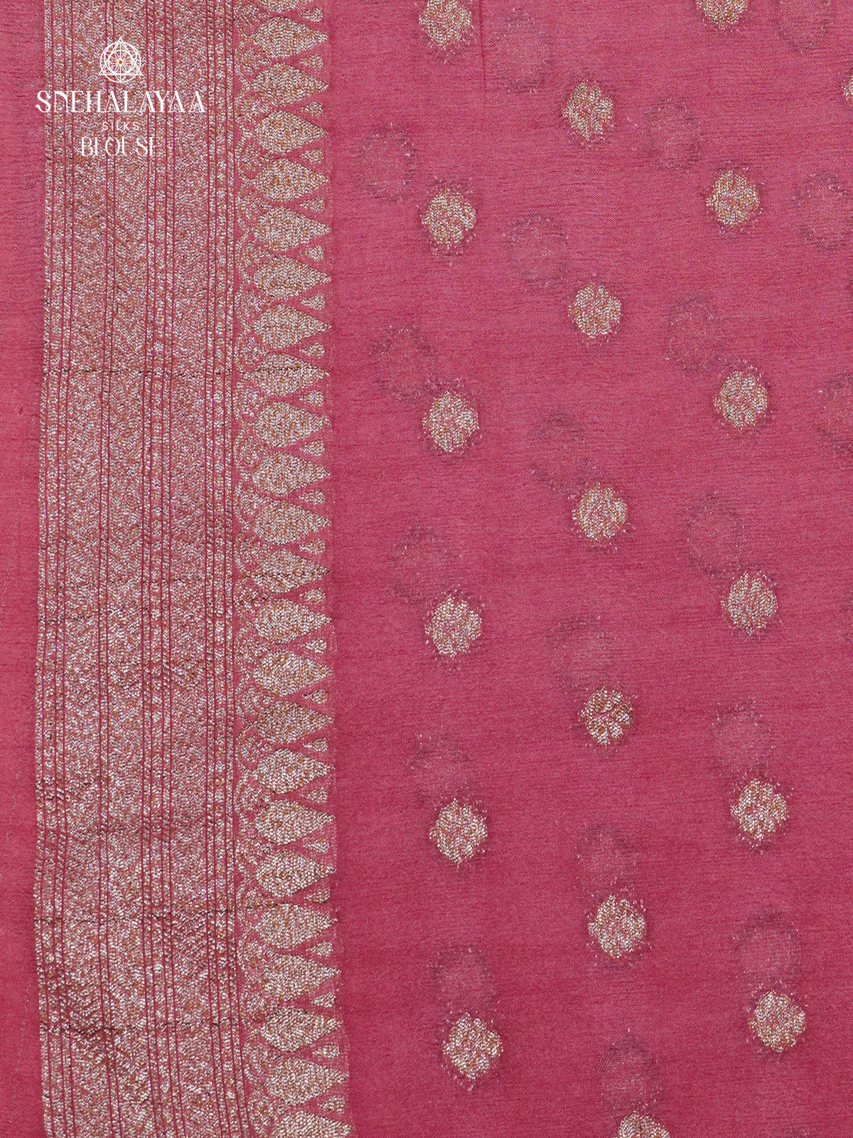 Pale Pink Banaras Crepe Silk Saree