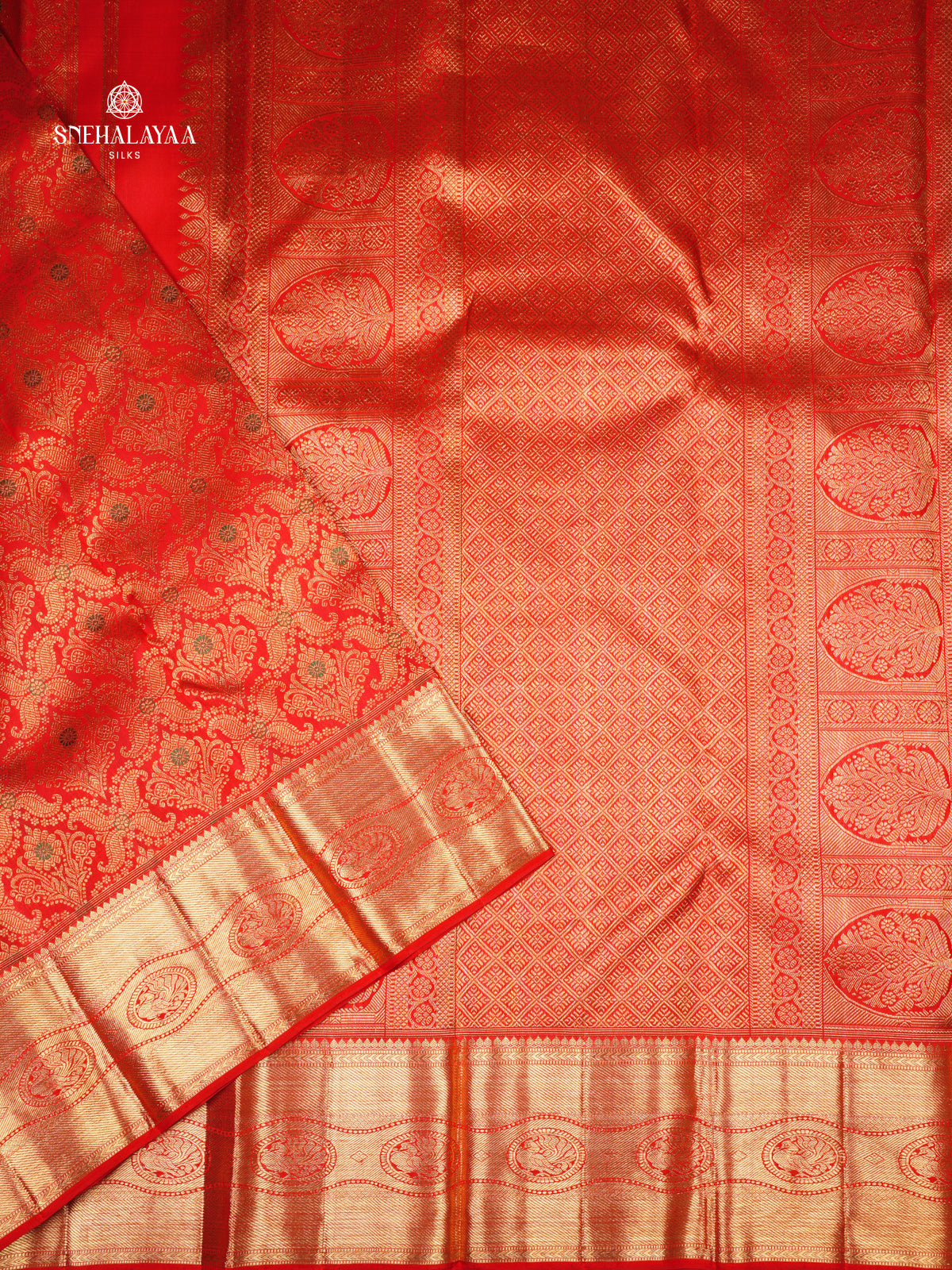 Red Kanjivaram silk saree