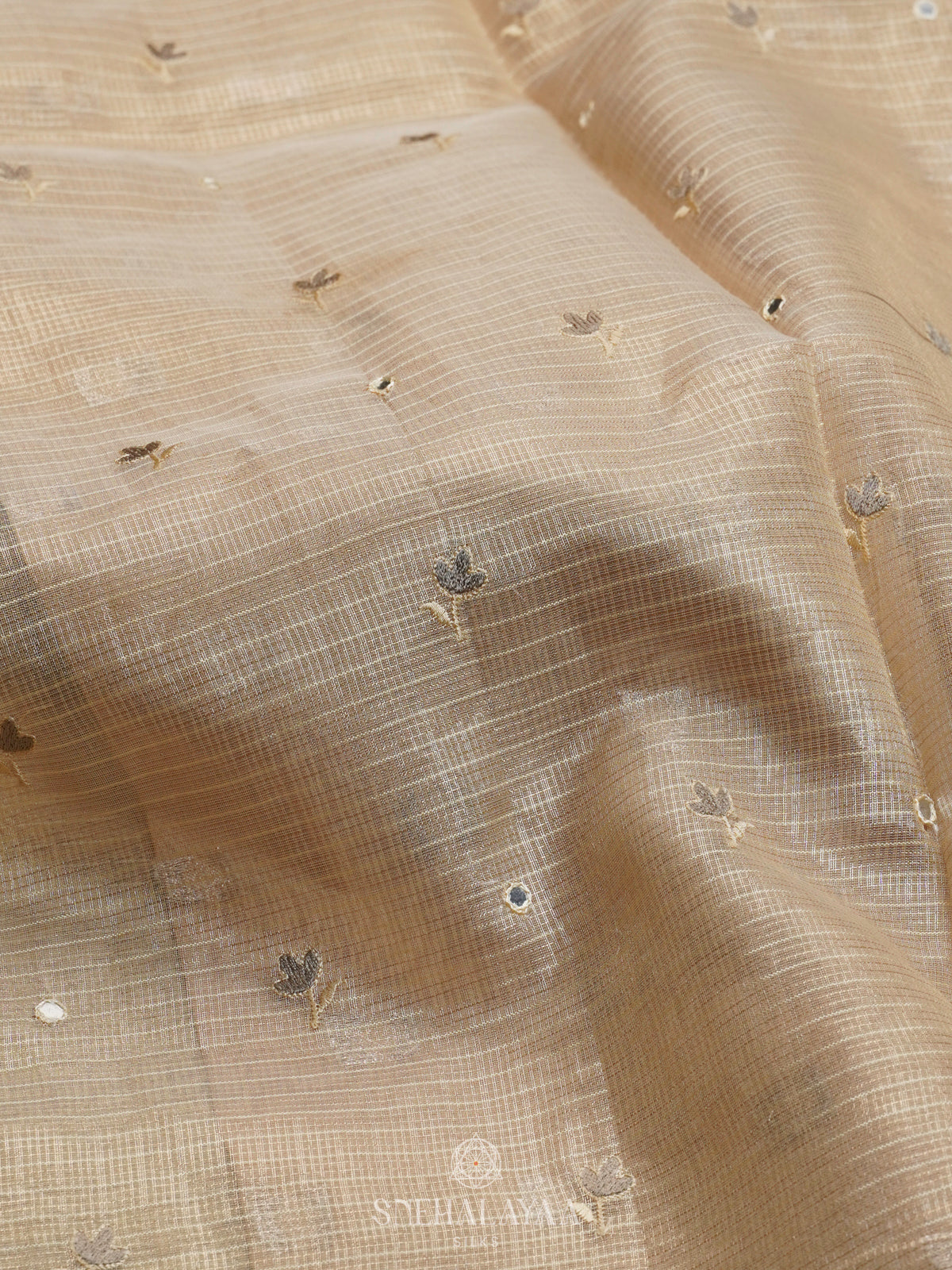 Beige Tissue Kota Saree