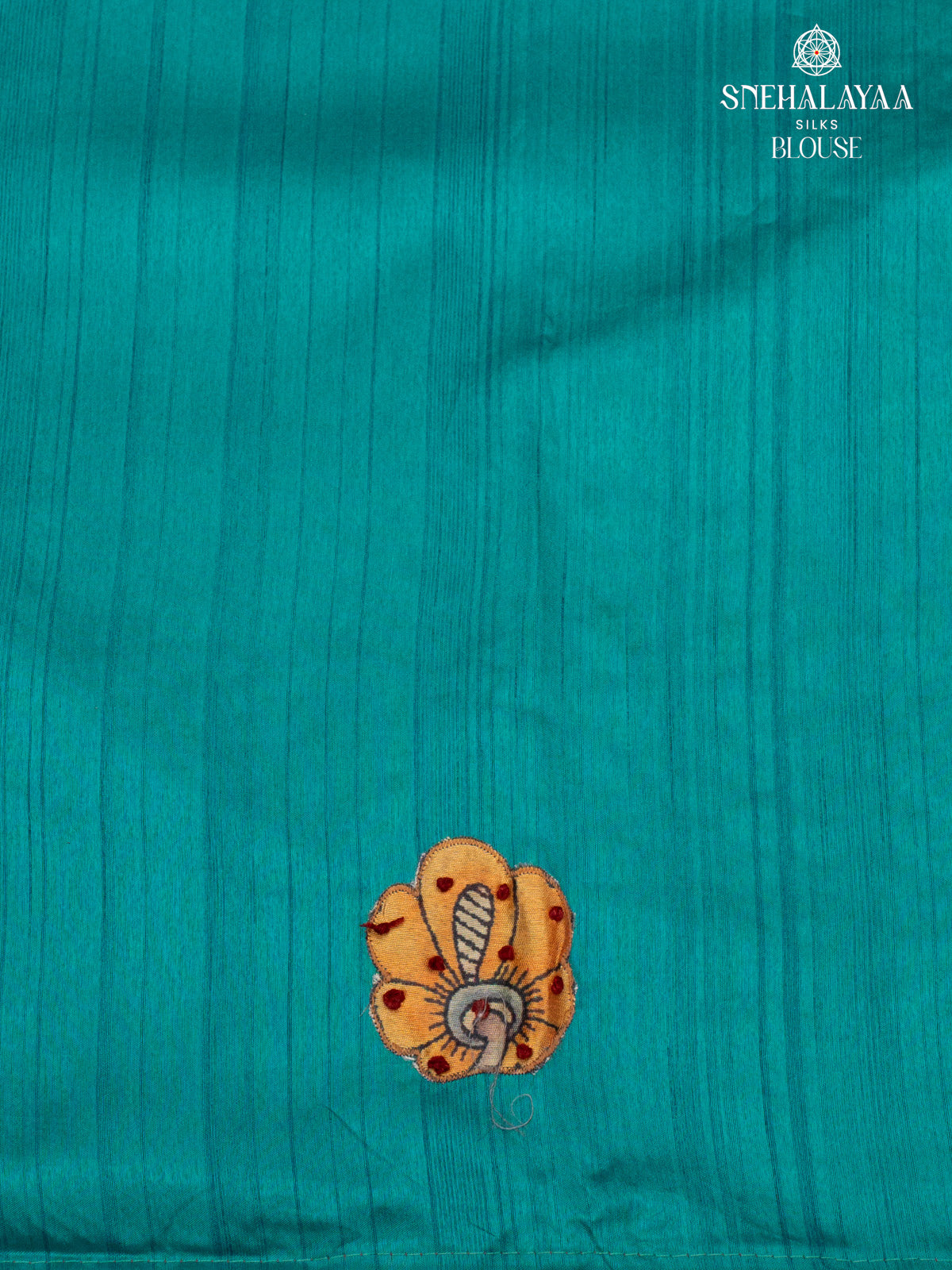 Teal Green Raw Silk Embroidery Saree