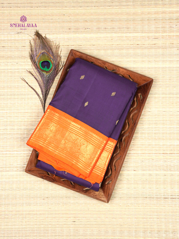 Purple Kanjivaram Silk Saree