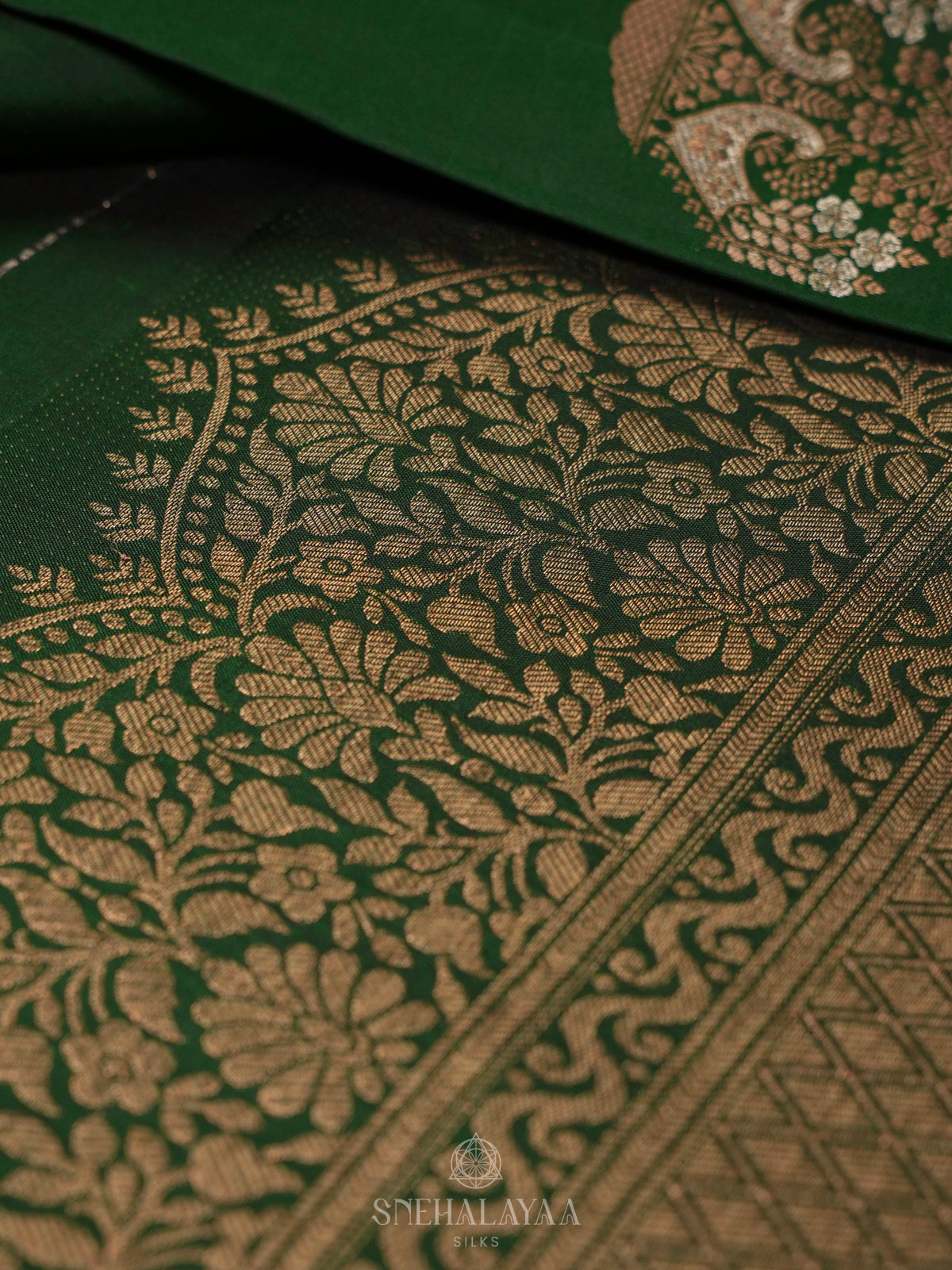Emerald Green Kanjivaram Silk Saree