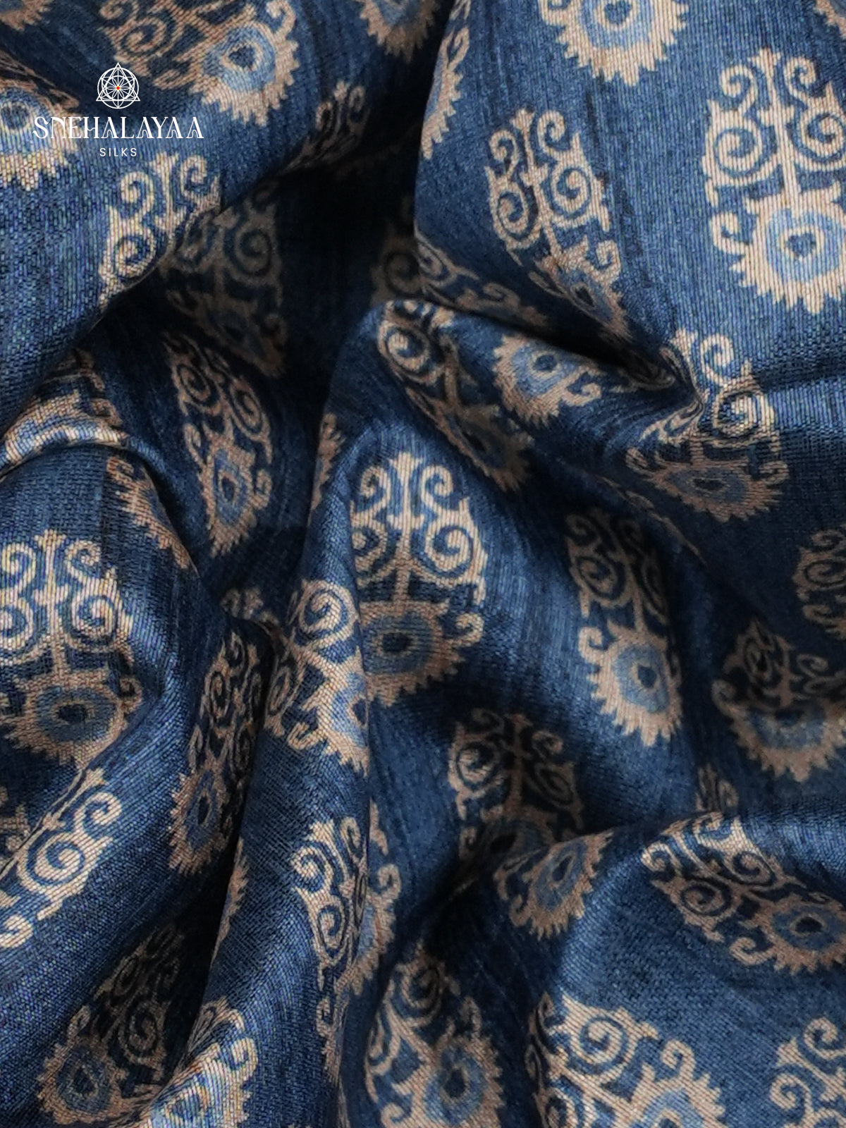 Pale Blue Tussar Embroidery Saree