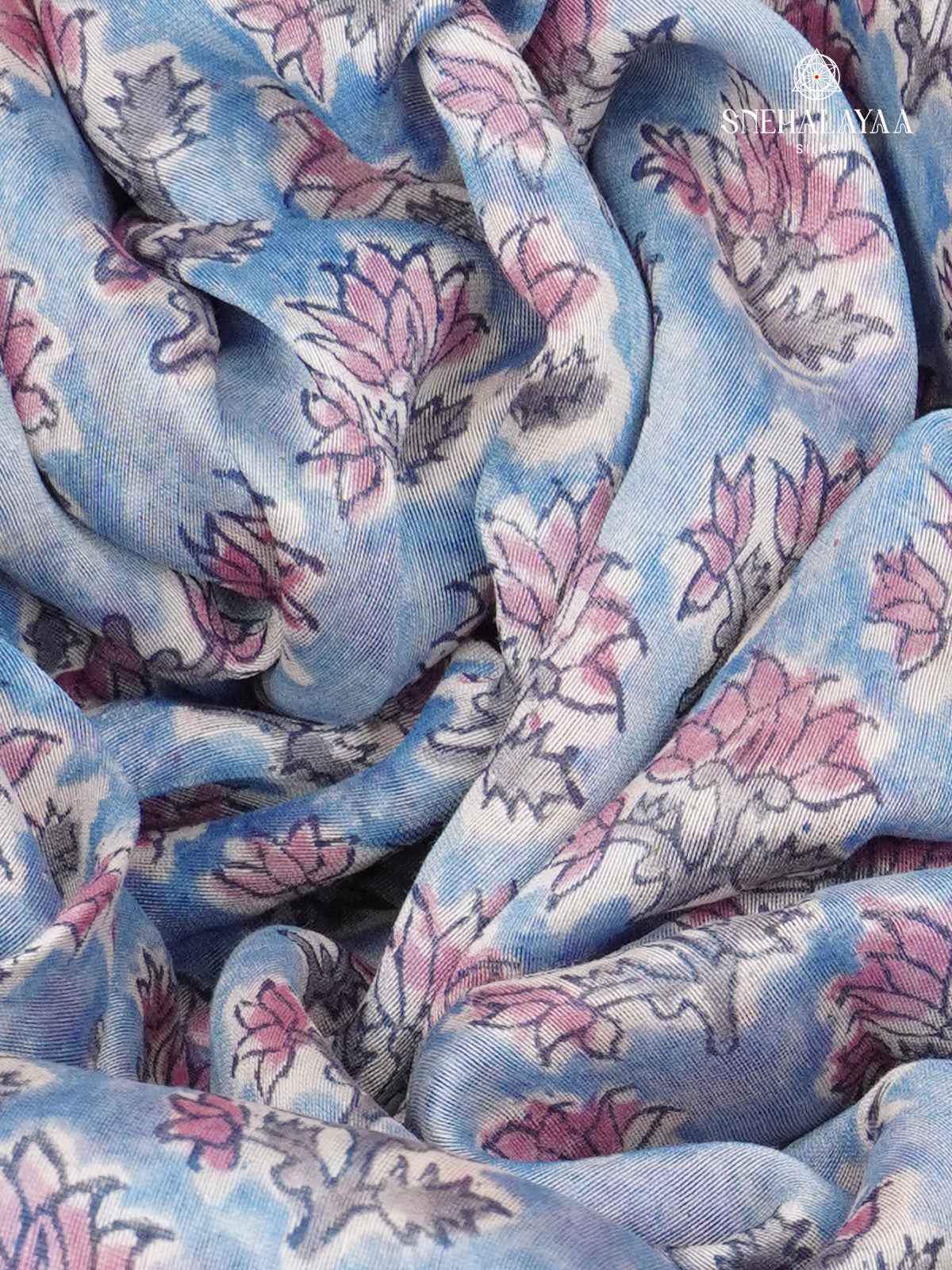 Pastel Blue Chanderi Saree