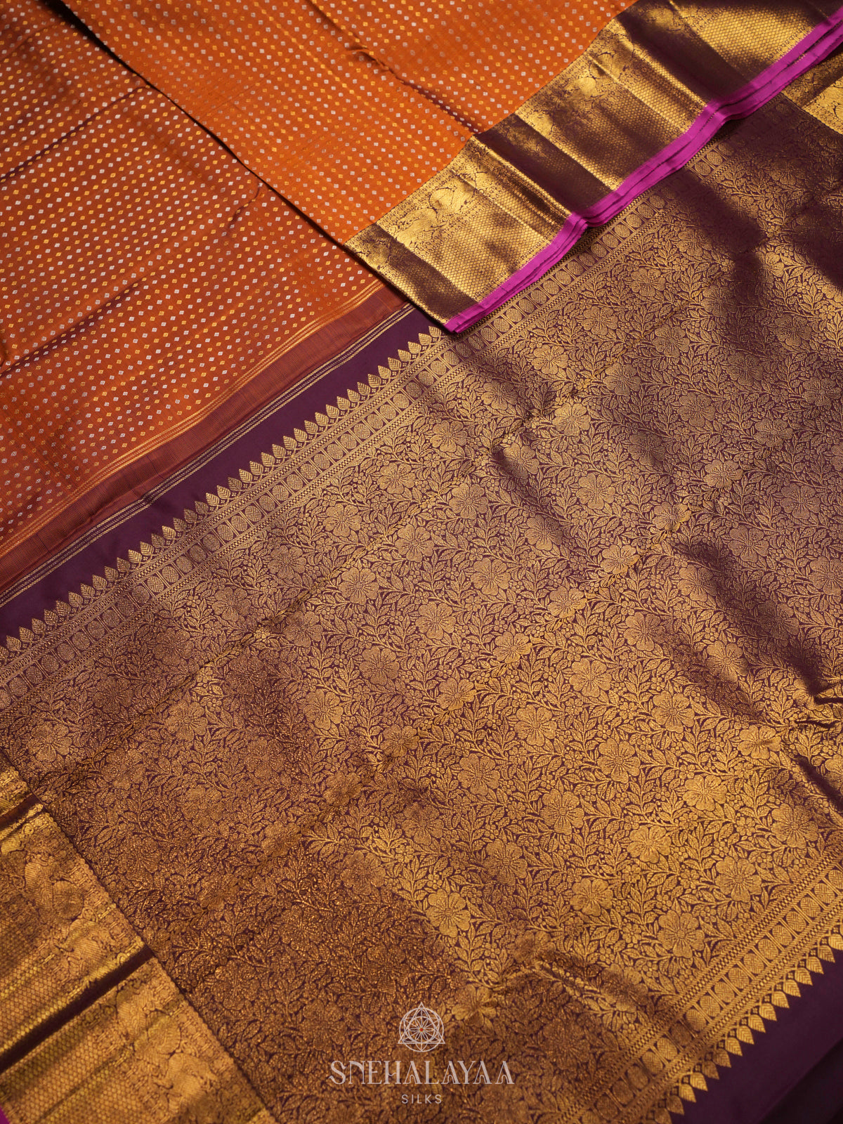 Orange Kanjivaram Silk Saree