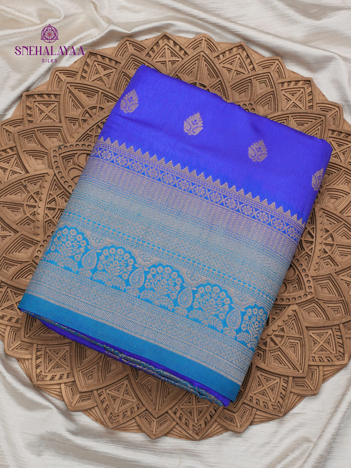 Royal Blue Banaras Dola Silk Saree