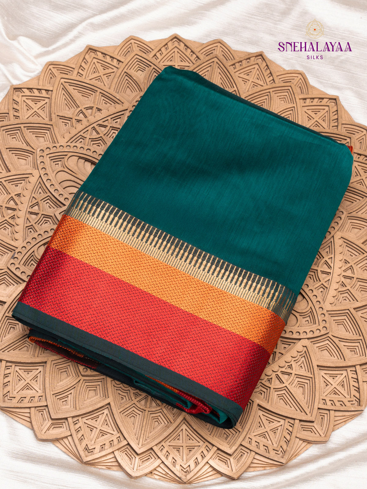 Light Green Maheshwari Silk Saree