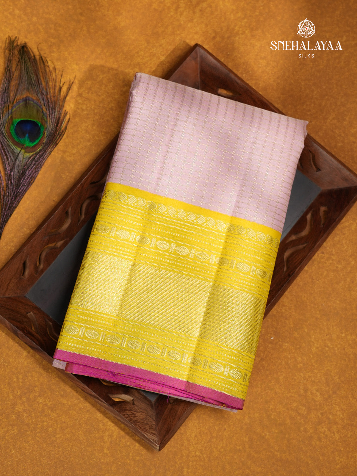 Peach Pink Kanjivaram Silk Saree