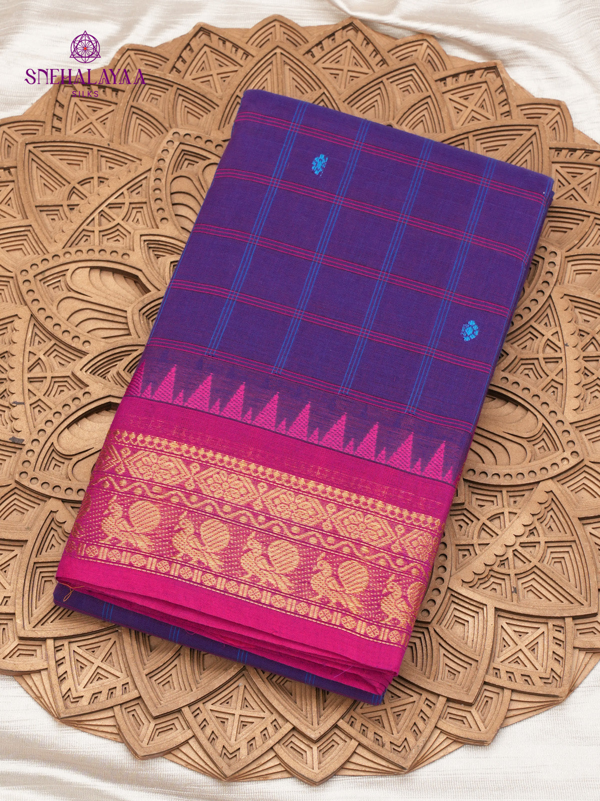 Violet Kanchi Cotton Saree