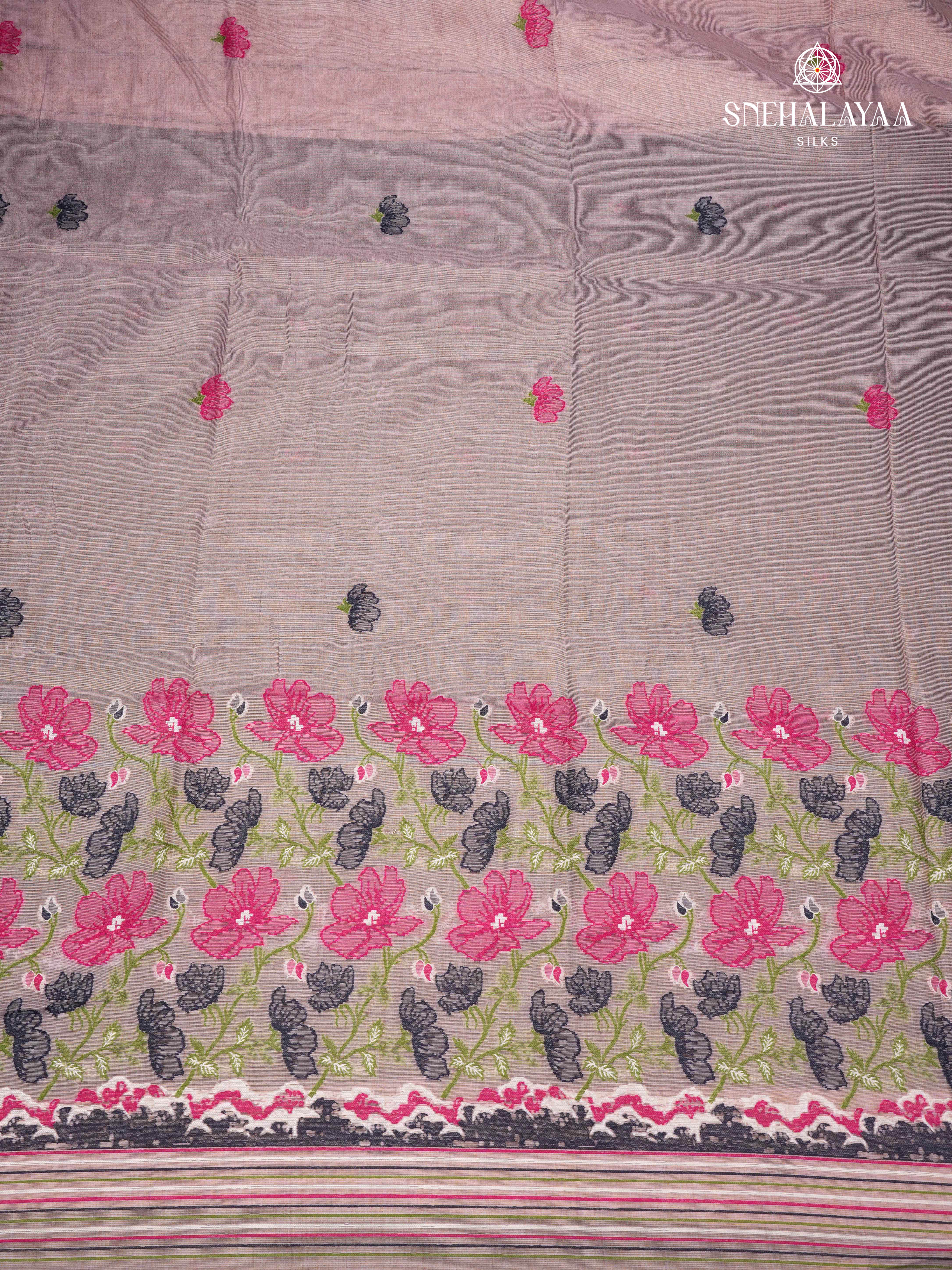 Lilac Munga Cotton Saree