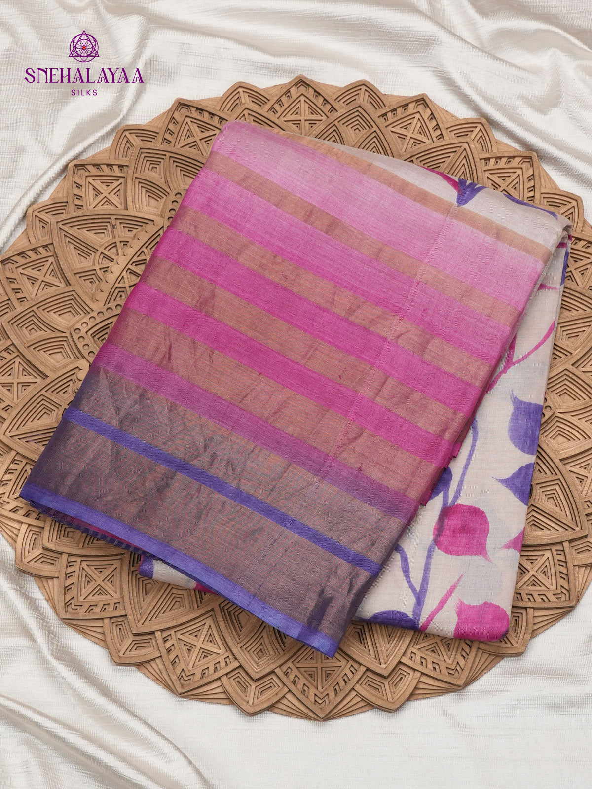 Offwhite Tussar Silk Saree