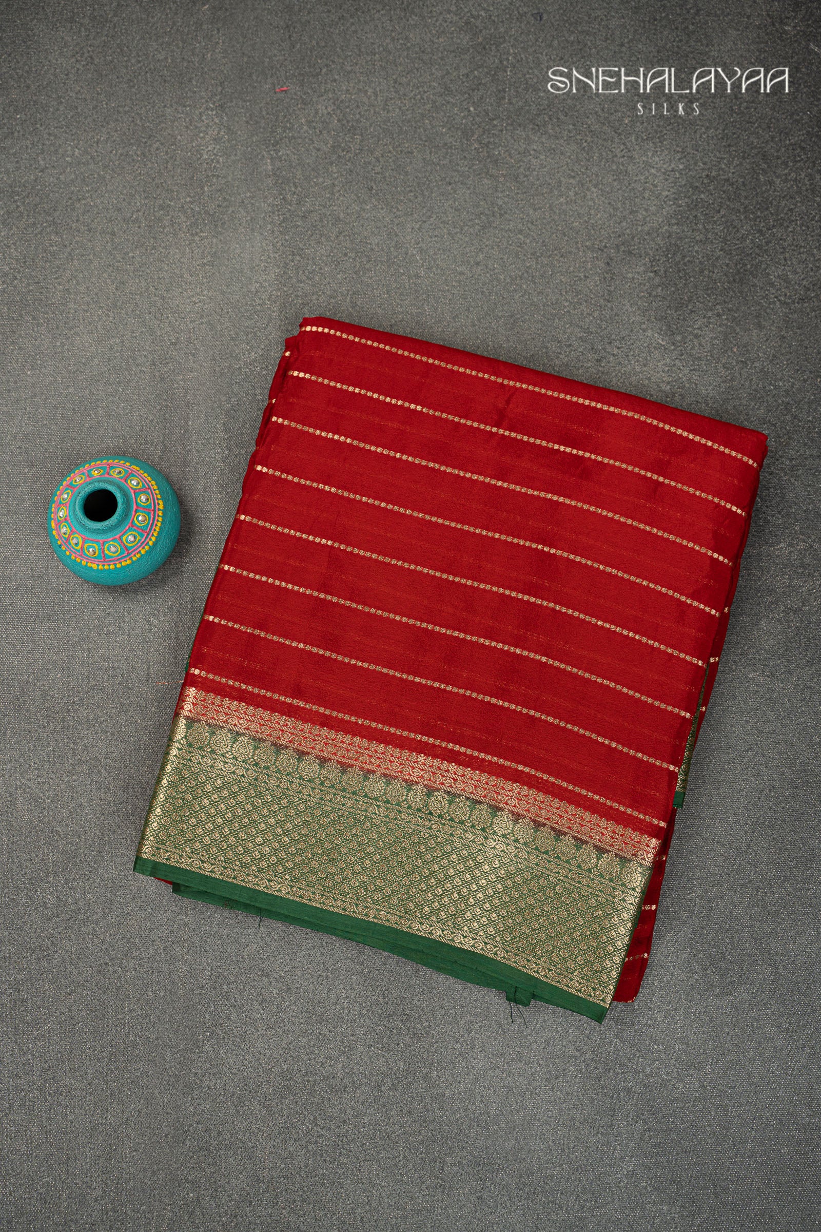 Scarlet Red Mysore Silk Saree