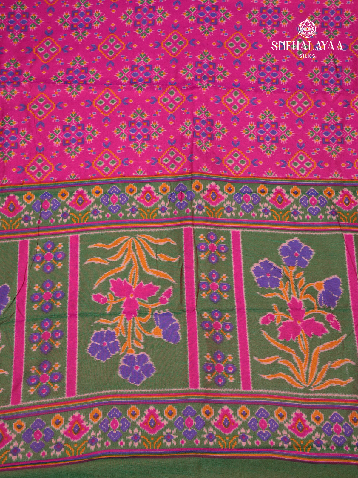 Rani Pink Ikat Saree