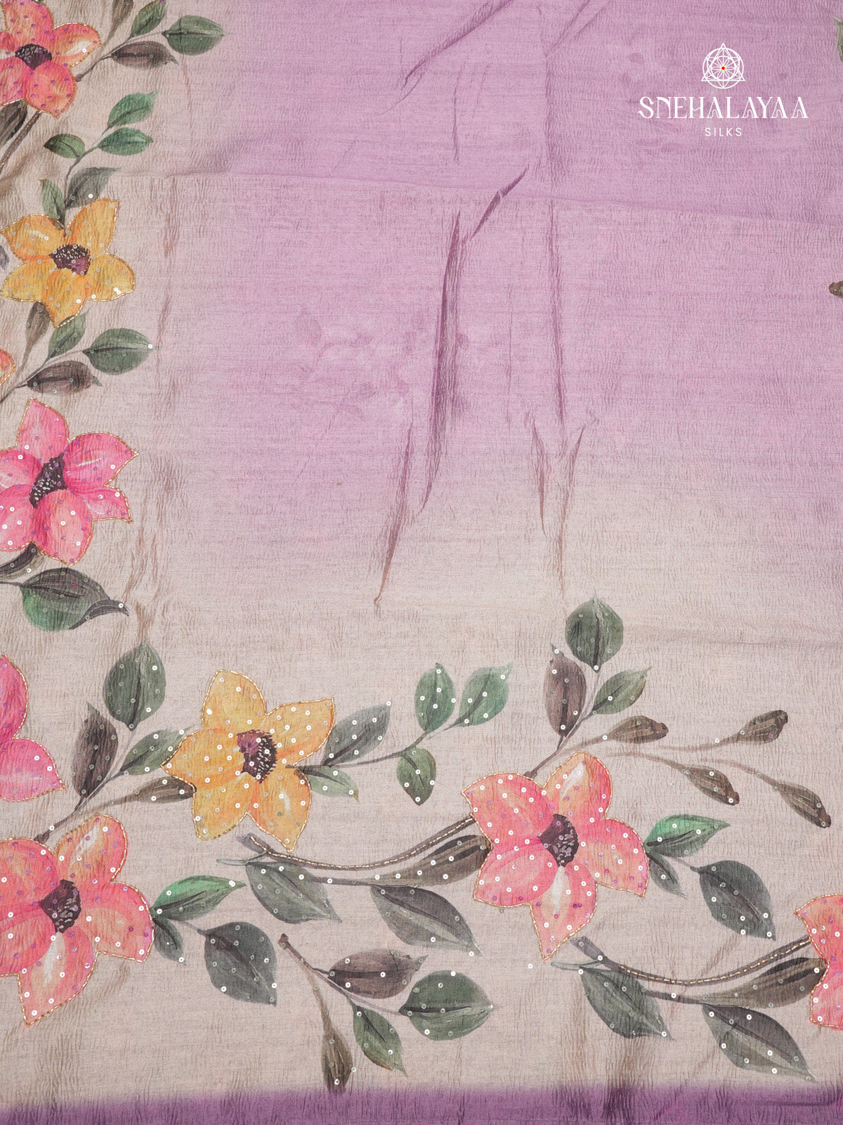 Lilac Crush Embroidery Saree