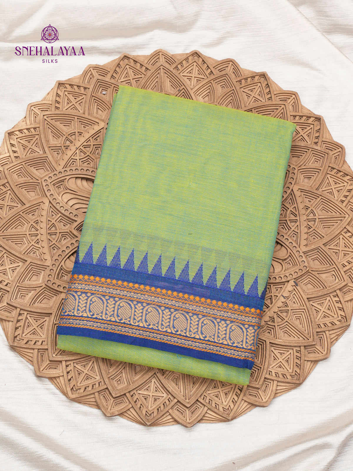 Pistachio Green Chettinad Cotton Saree