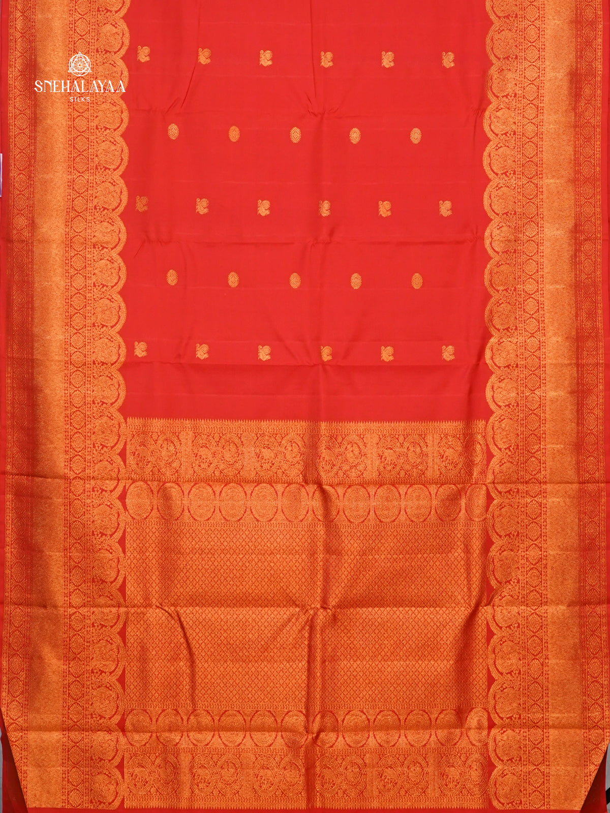 Rust Orange Kanjivaram Silk Saree