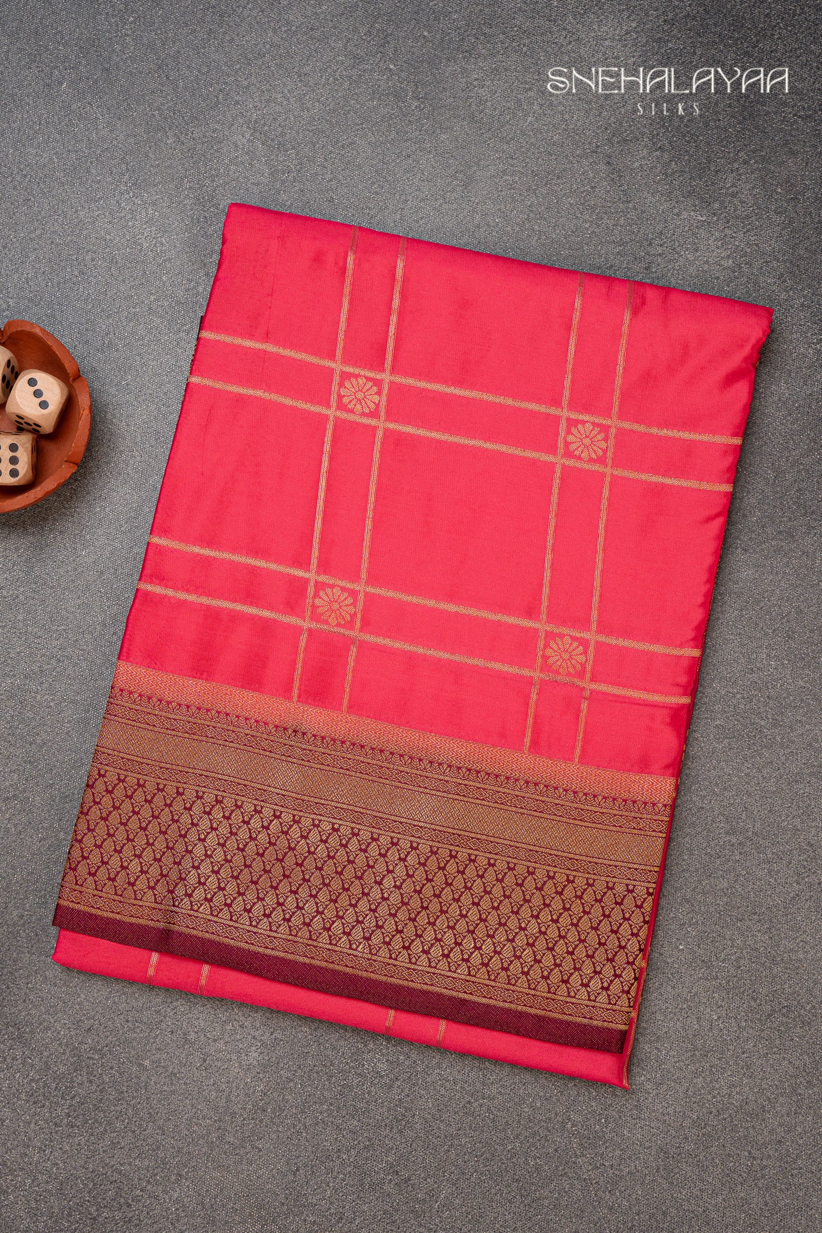Magenta Pink Semi Mysore Silk Saree