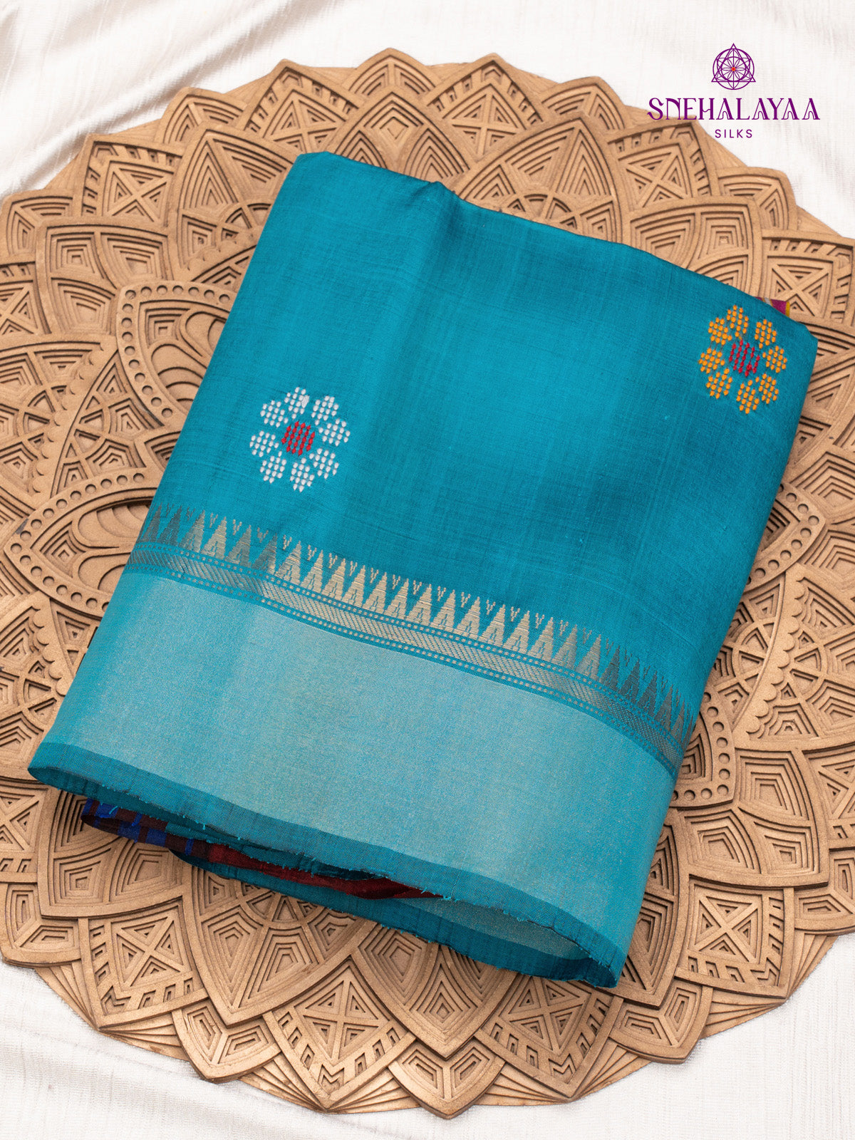 Blue Katan Silk Saree