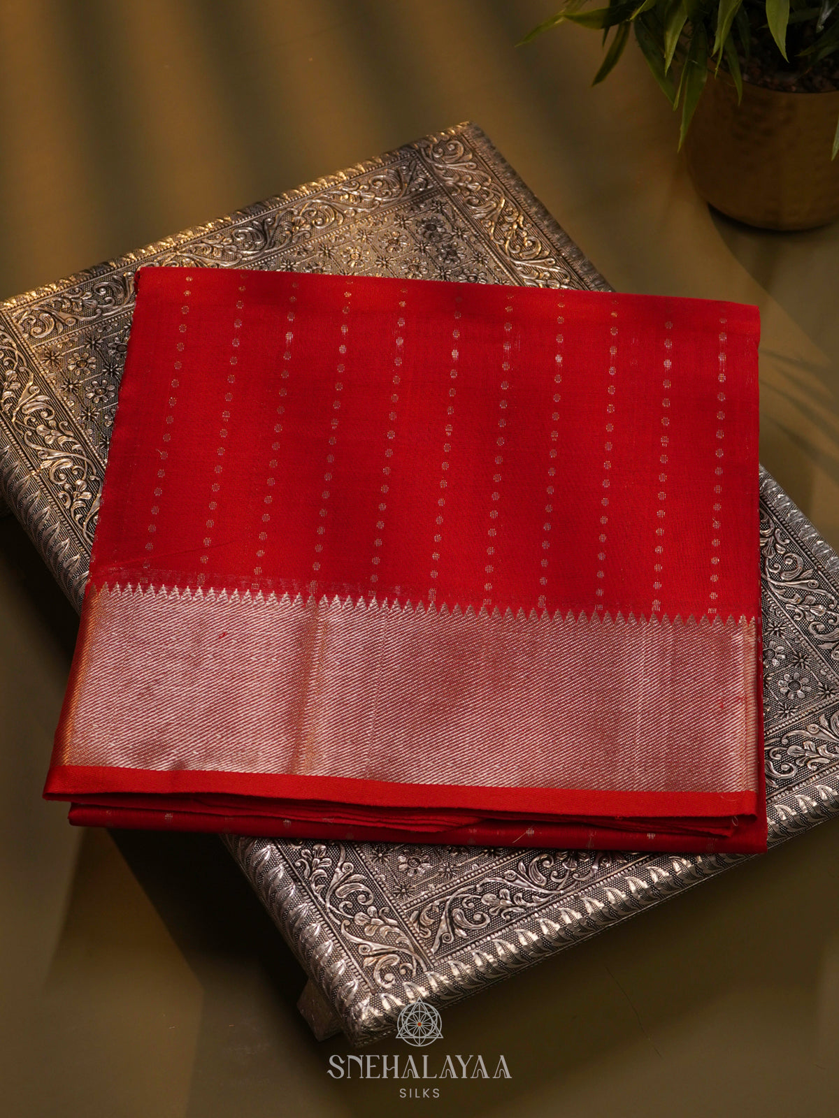 Rust Orange Managalagiri Kuppadam Silk Saree