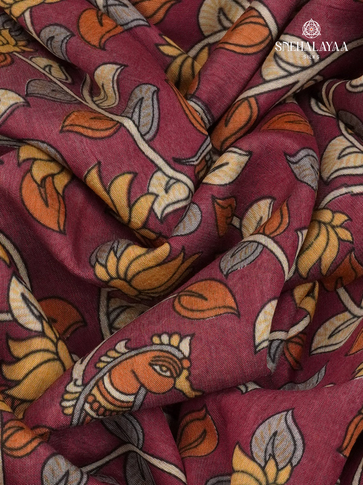 Magenta Chanderi Saree