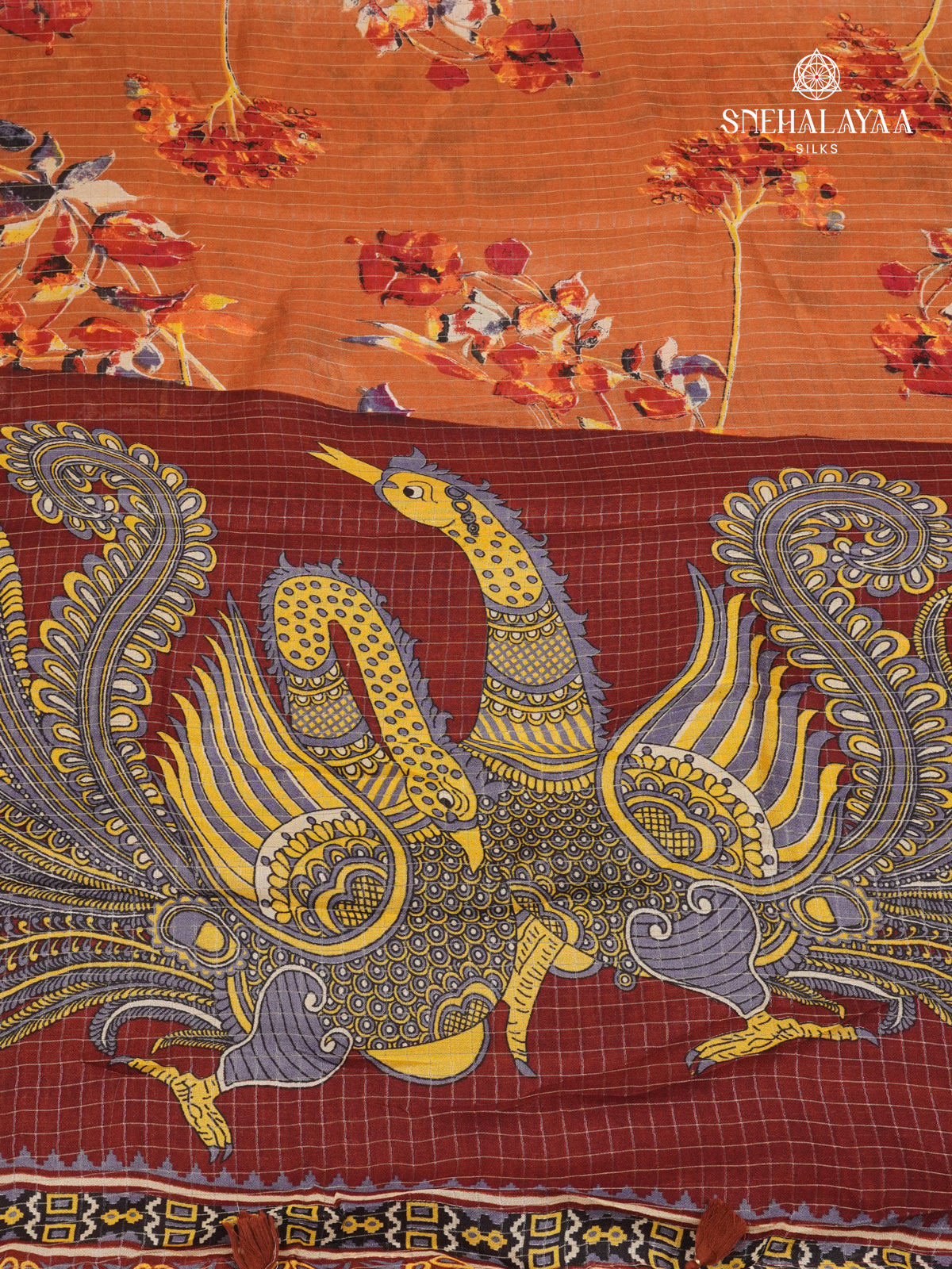 Peach Dola Silk Saree