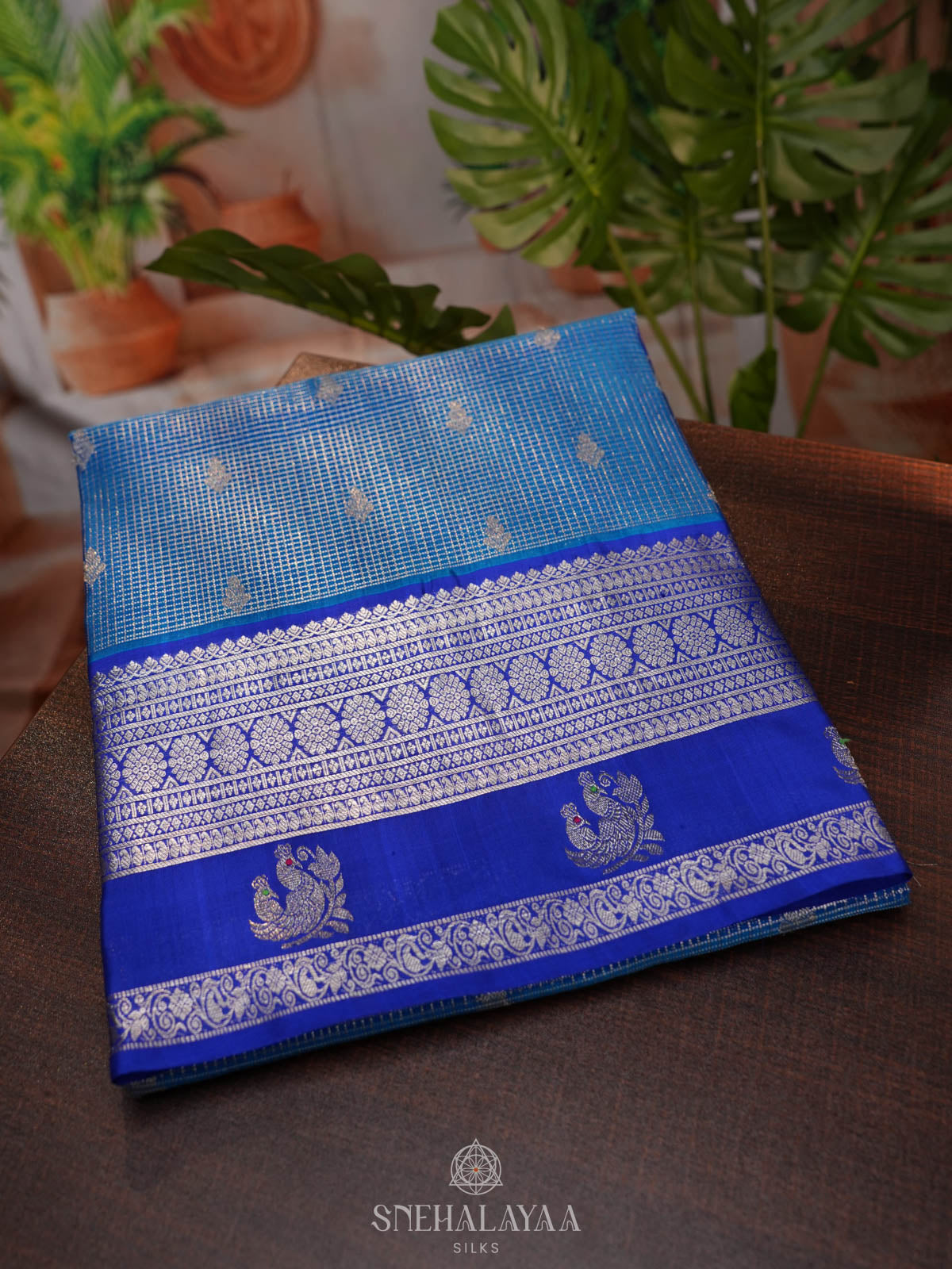 Blue Venkatagiri Silk Saree