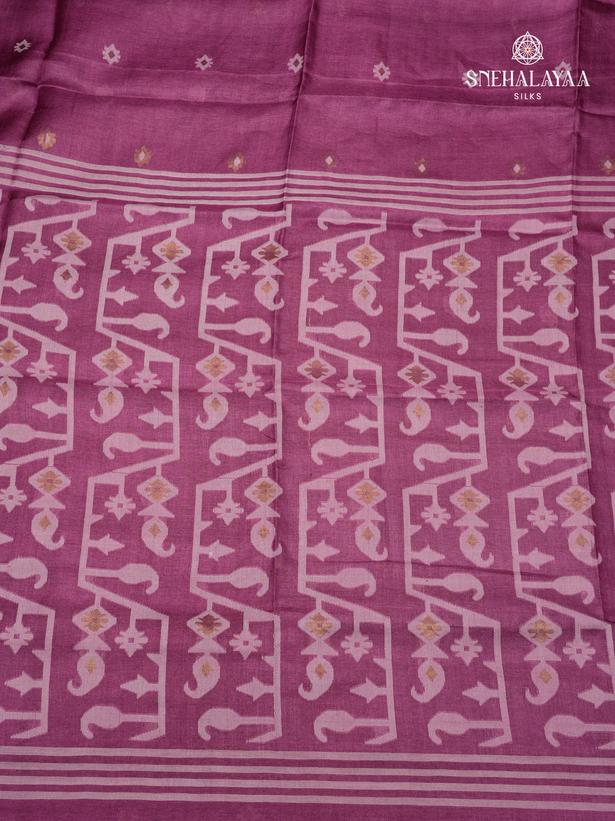Purple Tussar Silk Saree