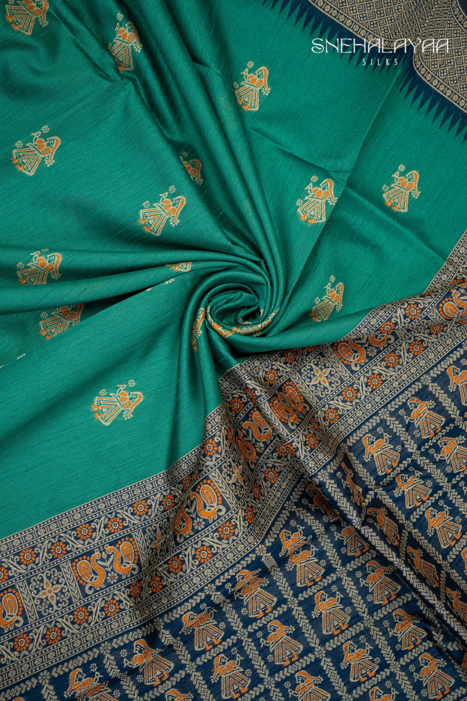 Green Raw Silk Saree